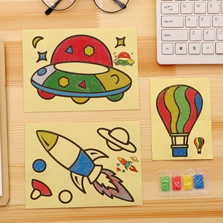 [listo] creativo de dibujos animados niños arena pintura juguetes educativos para enviar colores arena estudiante juguetes 4min