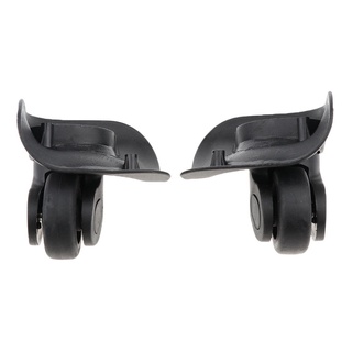 1 par de ruedas de plástico negro de gran tamaño izquierdo y derecho maleta ruedas reparación casters