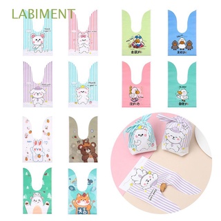 LABIMENT 50PCS Cute Candy Bag Party Supplies Easter Rabbit Rabbit Cookie Bags Storage Pocket Bunny Ear Gifts Snack Decoration Biscuit Package