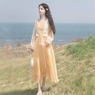 Mejorar el antiguo traje de Hanfu traje femenino estudiante verano el nuevo estilo Tang traje Folk-personalizado Super hadas Sling vestido Hanfu Cheongsam (1)
