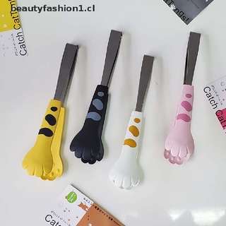 [new] Cat Paw Shape Food Tongs Cute Cartoon Meal Tongs Stainless Steel Barbecue Tongs [beautyfashion1]