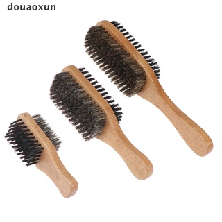 douaoxun 1x cepillo de pelo de cerda de jabalí para hombre, madera, onda rizada, cepillo de pelo para barba cl