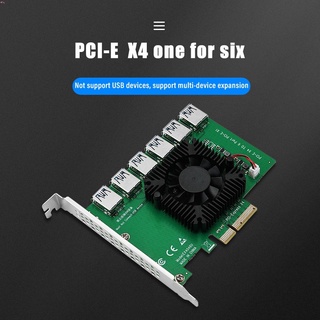 [helloc]PCI Express X4 20Gb 1 a 6 tarjeta elevadora PCI-E a PCI-E adaptador PCIE ranura 4X a 16X USB elevador extensor para minería minera Bitcoin