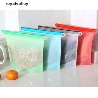 Royalvalley Bolsa De Alimentos De Silicona Reutilizable Fda Con Cremallera A Prueba De Fugas Congelador CL