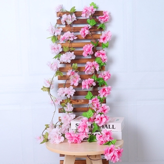 flor de cerezo artificial de seda falsa sakura vid/simulación de tela de seda flores diy boda arcos guirnalda guirnalda decoración del hogar (6)