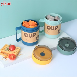 THERMOS Yikun 500ml portátil de alimentos con aislamiento térmico recipiente de desayuno taza a prueba de fugas sopa de leche termo botella vasos con cuchara (8)