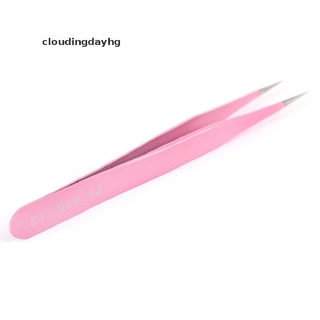 cloudingdayhg 2 piezas de acero rosa recto + pinzas de curva para extensiones de pestañas arte de uñas pinzas productos populares (1)