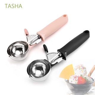 TASHA Stainless Steel Ice Cream Scoop Watermelon Kitchen Tools Ice Ball Maker Cookie Dough Tools Meat Balls Frozen Yogurt With Trigger Spoon/Multicolor