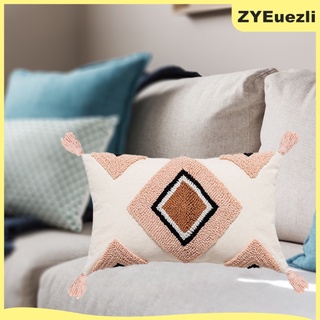 Decorative Throw Pillow Cover Tribal Ins Style Tufted Pillowcase with Tassels Pillow Sham Cushion Case for Sofa Couch Bedroom Home Decor
