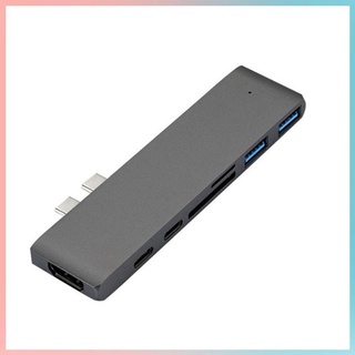 Concentrador USB 3.1 Tipo C a Adaptador HDMI-compatible 4K Thunderbolt 3 con 3.0 TF MacBook Pro/Air