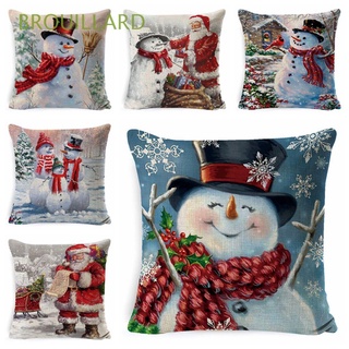 BROUILLARD 45x45cm Pillow Case Christmas Tree Christmas Decorations Cushion Covers Santa Claus New Year Snowman Printed Couch Deer Home Sofa Decor