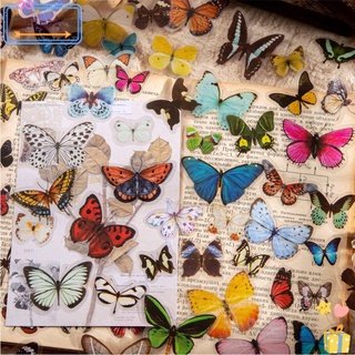 Alma DIY PET pegatinas paquete álbum Scrapbooking mariposa colección 30 unids/lote diario decoración diario Vintage etiqueta pegatina