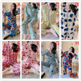 Sto mujeres leche de seda pijamas conjunto de manga larga ropa de dormir mujer Baju Tidur pijamas traje ropa de dormir ropa de hogar ropa de hogar