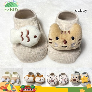 [EY] 1 par de calcetines de bebé de dibujos animados animales antideslizantes piel amigable niños piso calcetines para el hogar