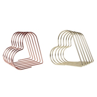 Cl [READY STOCK] Stylish Heart-shaped Metal Bookends Multi-grids Hollow-out Book Stands Creative Wedding Gift Book Holders Gold/Rose Gold