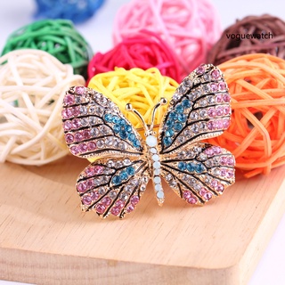 Vogue broche colorido mariposa Rhinestone Pin boda nupcial bufanda Collar joyería (8)