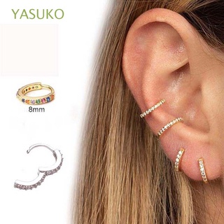 yasuko pequeños pendientes de aro punk joyería nariz anillos cuerpo piercing accesorios huggie moda 8 mm skinny stud pendientes/multicolor