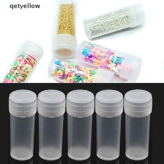 Qetyellow 5ml Plastic Sample Bottle Test Tube Mini Small Bottles Vials Storage Containers CL