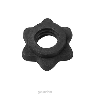 2 pares prácticos deportivos de 25 mm negro spinlock collares barbells mancuernas tuerca hexagonal