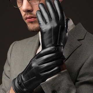 {oplebes} guantes calientes de piel sintética para hombre/pantalla táctil de dedo completo para motocicleta