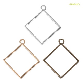 Mosury 10Pcs Square Pendant Resin Frame Open Back Bezel Setting UV Resin Jewelry DIY