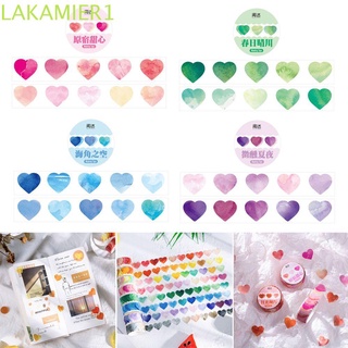 LAKAMIER 100pcs/Roll Crafts Masking Tapes Self-Adhesive Scrapbooking Stickers Washi Tape Cute DIY Decorative Tapes Heart Shaped Paper Sticker Label