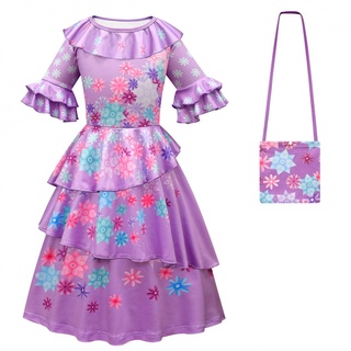 Encanto Isabela Madrigal Cosplay Disfraz De Pastel Capas Púrpura Niñas Princesa Vestido De Fantasía Vestidos Para Carnaval Halloween (2)