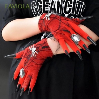 faviola horrible fantasma uñas guantes fresco cosplay accesorios de dedo completo guantes punk danza femenina fiesta espectáculo disfraces guantes hip hop halloween manoplas/multicolor