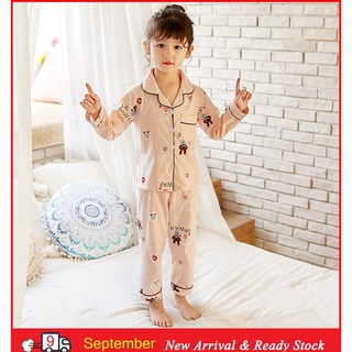Pijamas de dibujos animados Baju Tidur Pijamas Simple de manga larga Pijamas impresión conejo impresión solapa camisón ligero grandes niñas algodón dormir ropa