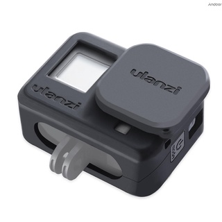 ulanzi g8-3 - funda protectora de silicona suave con tapa para lente de cámara, compatible con gopro hero 8, color negro