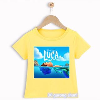 2021 Disney Luca T Shrit de dibujos animados de impresión de verano Anime ropa Kawaii niños camiseta ropa de niños ropa de niños Harajuku camiseta de manga corta Top (4)
