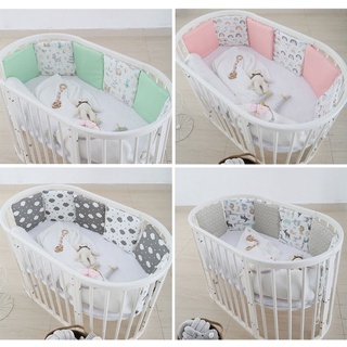 Omg* 6 piezas de cuna parachoques cama recién nacido suave algodón Protector almohadas bebé cojín