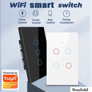 [disponible en inventario] 1/2/3 gang tuya wifi smart touch switch home light botón de pared 120*72 mm para alexa y google home assistant dreamboat