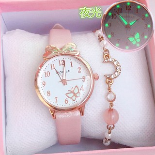 Reloj de estudiante de las niñas luminoso impermeable niñas Simple Rose Baizhuang Hall estudiante reloj