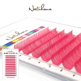NATUHANA C D Curl Color Rosa Natural Mink Individual Pestañas Postizas Extensiones de Pestañas