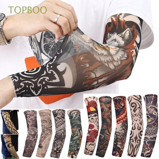 TOPBOO 1Pcs Warmer Arm Cover Running Sun Protection Flower Arm Sleeves New UV Protection Outdoor Sport Summer Cooling Sportswear Basketball Tattoo Arm Sleeves