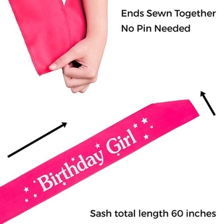 Correa de hombro de cumpleaños impresa para niña de cumpleaños, correa de etiqueta, decoración de fiesta de cumpleaños, purpurina, rosa (4)