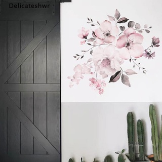[delicateshwr] rosa blanco peonía flores pegatinas de pared floral calcomanía mural decoración del hogar caliente