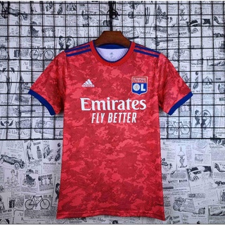 Camiseta roja de fútbol 21-22 Olympique Lyonnais (1)