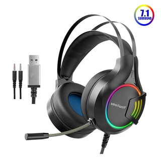 Auriculares para juegos para PC, Ps4, 7.1 sonido envolvente auriculares para juegos Gamer USB Over-Ear auriculares con cable con luz RGB para Ps4 xbox