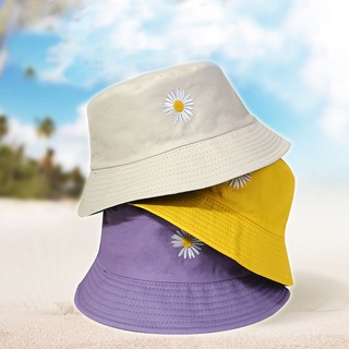 Sombrero de pescador mujer sombrero de cubo de doble cara margarita sombrero de playa coreano protección solar chica