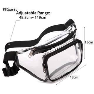 <bbqparty> riñonera transparente con uso widly, cinturón elástico amplio, bolsa de cinturón transparente de gran capacidad para deportes (5)