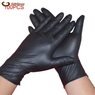 100 guantes desechables sin polvo mecánico nitrilo negro guantes de examen médico