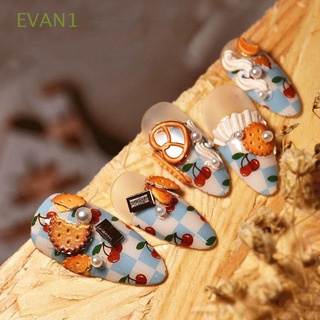 evan1 japonés 5d grabado pegatina de uñas de chocolate manicura herramienta diy arte de uñas decoración lindo ultra-delgado postre pequeño galleta calcomanía