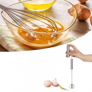 chicacces Safe Use Egg Stirrer Press Type Smooth Surface Egg Beater Labor-saving Baking Tool