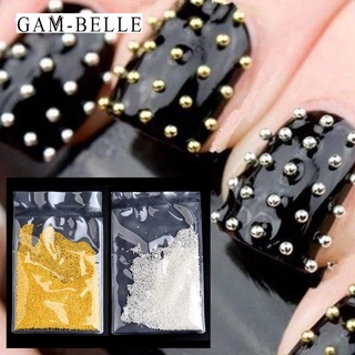 GAM-BELLE 50g/pack 3D Metal Nail Art Caviar Beads Gold Silver Small Nail Art Rhinestones