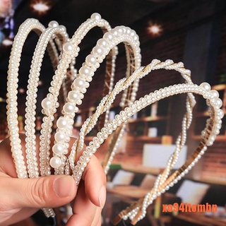 HOOPS [mbn]elegante completo perlas simples diadema dulce diadema aros para el pelo titular orn (3)