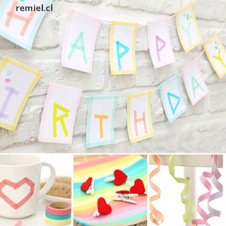 【remiel】 10Pcs/Set Solid Color Tape Rainbow Masking Tape Decorative Adhesive Tape CL