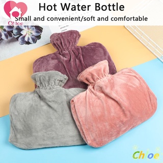 CHLOE Reusable Hot Water Bag Washable Stress Pain Relief Therapy Hot Water Bottle Portable Double Intervene Keep Winter Warm Leak Proof Hand Warmer Plush Covering/Multicolor