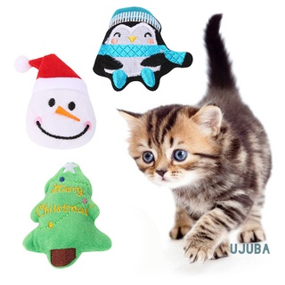 ujuba Christmas Tree Snowman Penguin Pet Cat Soft Bite Chew Catnip Interactive Toy